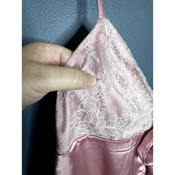 Pink Crop Top Women's Size Large/XL Coquette Preppy Girly Girl Tie Front Silky - Picture 5 of 8